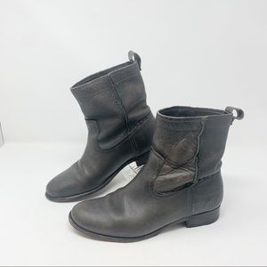 Frye  Cara Distressed Leather Western Ankle Boot 7